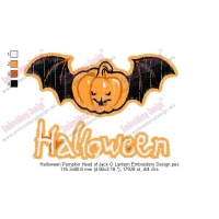 Halloween Pumpkin Head of Jack O Lantern Embroidery Design